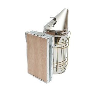 Afumator albine din inox cu cilindru scut termic si burduf din piele 190mm - Img 2