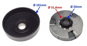 Ambreiaj Kart motorizare Honda GX 160, 200 (17 dinti) - Img 2