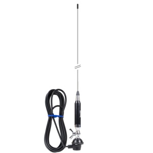 Antena CB LEMM Z2000 AT1200, lungime 130 cm, castig 2.5dB, 26.5-27.5 MHz, 300W, montura fixa, cablu RG58 4m, fabricat in Italia