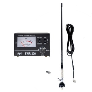 Antena CB PNI S60, 59 cm, cu fluture, cablu RG58 de 4m si reflectometru PNI SWR-300 pentru masurare SWR, negru - Img 4