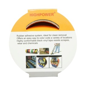 Banda adeziva de avertizare si marcare podea PVC galben-negru 48mm x 33m HighPower - Img 9
