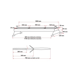 Bara suport pentru motor tip traversa 1800mm Breckner Germany - Img 7