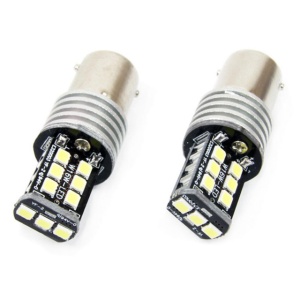 Bec auto LED Canbus BA15D P21W, 12-24V, 4.2W , 15 SMD, AMIO, set 2 buc. - Img 3