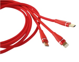 Cablu combinat Iphone/USB C/Micro USB 120cm
