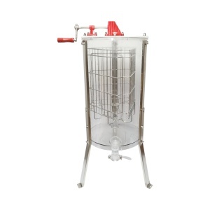 Centrifuga manuala apicola, extractor miere transparent cu 3 rame