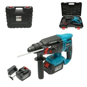 Ciocan rotopercutor 2.5J cu 2 acumulatori 21V, 4Ah Li-ion, brushless, SDS-Plus, 4 functii, frecventa 0-4550 lovituri /min Breckner Germany