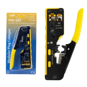 Cleste PNI SR7 pentru taiat, dezizolat cablu si sertizat mufe RJ12, RJ45 CAT5, CAT6, CAT7 CAT8 - Img 2