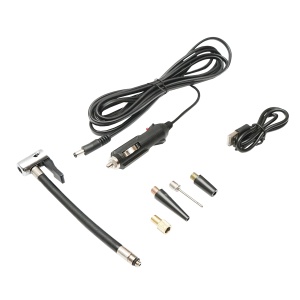 Compresor aer portabil negru 12,4V baterie 6000Am reincarcabila 250x56x47mm cu accesorii - Img 3