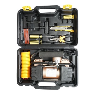Compresor aer umflat roti 12V 180W, 150PSI, 45l/min, cablu 3m, kit pentru pana auto Breckner Germany - Img 2