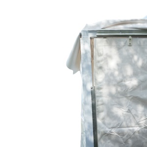 Cort evenimente pavilion tip pagoda 5x5m, alb impermeabil UV, acoperis PVC 750g/m2, cadru otel-aluminiu 48x48x2.5mm - Img 10