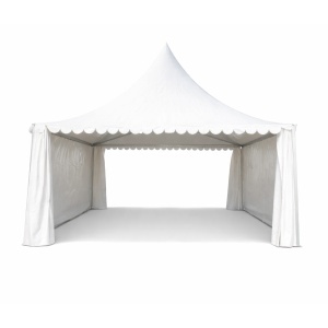 Cort evenimente pavilion tip pagoda 6x6m, alb impermeabil UV, acoperis PVC 950g/m2, cadru aluminiu 64x64x3mm - Img 2