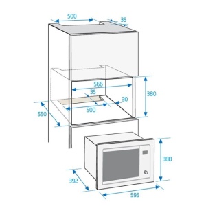 Cuptor cu microunde incorporabil Beko MGB25332BG, 900 W, 25 L, functie auto cook, gri/negru - Img 5