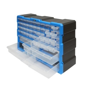 Cutie depozitare albastra din plastic modulara, 46 sertare 620x157x360mm Breckner Germany - Img 2
