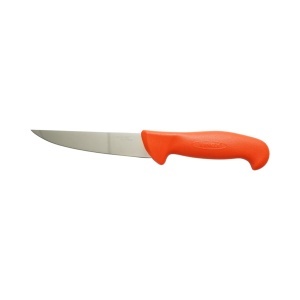 Cutit de transat si injunghiat profesional 15cm, lama otel 5Cr15MoV, maner Nylon rosu-portocaliu Breckner Germany