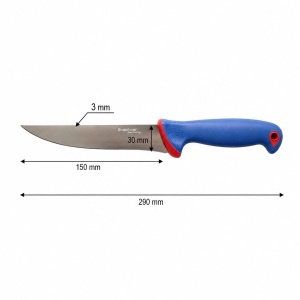 Cutit dezosat profesional 15cm, lama otel 5Cr15MoV, maner Nylon albastru-rosu Breckner Germany - Img 4