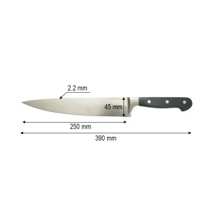 Cutitul bucatarului profesional 25cm, lama otel 5Cr15MoV, maner ABS negru Breckner Germany - Img 4