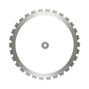Disc inelar diamantat segmentat 510mm, 30 dinti, caneluri interioare cu rola antrenare pentru masina de taiat beton Breckner Germany