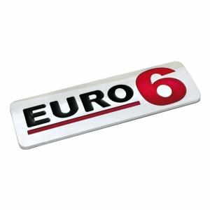 Emblema 3D cromata EURO 6-170x50 mm