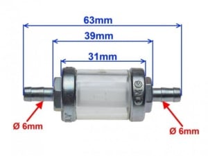 Filtru benzina scuter (model 5) 6mm - Img 2