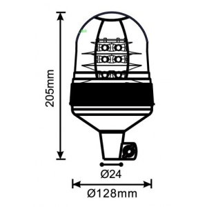 Girofar auto 12V/24V orange cu 18 LED-uri de 3W (necesita suport tubular) - Img 2