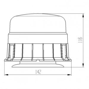 Girofar auto 12V / 24V orange LED 19W - Img 2