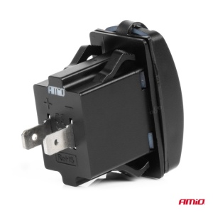 Incarcator de telefon rezistent la apa cu lumina de fundal LED ROSU 2xUSB 12/24V - Img 2