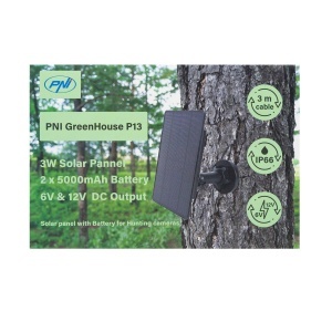 Incarcator solar PNI GreenHouse P13 iesire 6V si 12V, 3W, acumulator Li-Ion 5200 mAh, IP66 pentru camere de vanatoare - Img 10