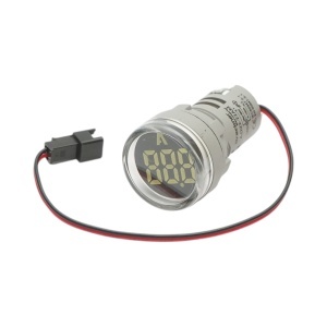 Indicator digital ampermetru LED alb 0-100A, 220V/380V Ø 22mm Breckner Germany - Img 3