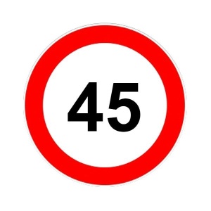 Indicator limitare viteza autocolant 45 km/ora