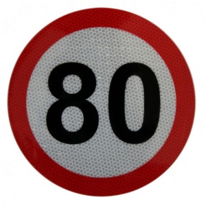 Indicator limitare viteza autocolant 80 km/ora