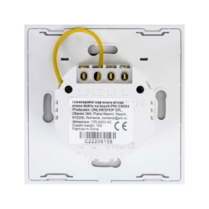 Intrerupator cap scara si cap cruce dublu cu touch PNI CS202 din sticla, alb, cu LED indicator - Img 4