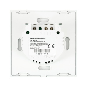 Intrerupator dublu cu touch PNI SH202 din sticla, alb cu LED indicator - Img 6