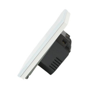 Intrerupator touch triplu cap scara alb 220V, indicator luminos, rama sticla 86x86x34mm - Img 3