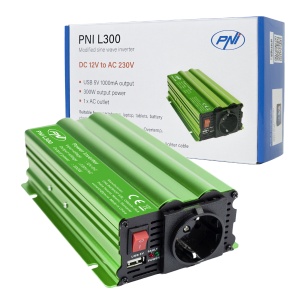 Invertor de tensiune PNI L300 alimentare 12V iesire 230V 300W