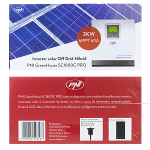 Invertor solar PNI GreenHouse SC1800C PRO 3KW 13A 3000VA, 24V, MPPT 60A, Off Grid Hibrid Sinus pur - Img 9