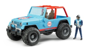 Jeep Cross Country de curse albastru + pilot - Bruder