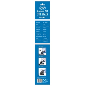 Kit Statie radio CB President WALKER II ASC + Antena CB PNI ML70, lungime 70cm, 26-30MHz, 200W - Img 2