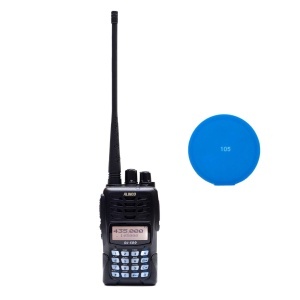 Kit Statie radio VHF/UHF portabila PNI Alinco DJ-500-E putere reglabila, 200CH, 1500mAh, Talk Around, VOX, TOT, CTCSS, DCS, radio FM + Cadou Sticky Pad Blue