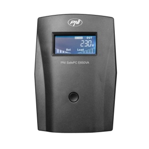 Kit UPS PNI SafePC E650VA, putere 390W, 1.8A, iesire 2 x 230V, ecran LCD acumulator 7.2A inclus + Cadou Sticky Pad Blue - Img 3