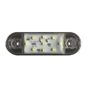 Lampa pozitie ovala alba 9 leduri 24V 8.5x2.5 cm