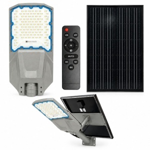 Lampa solara LED iluminat stradal 500W cu panou solar 50W, baterie LiFePO4 55000mAh, telecomanda si suport prindere Breckner Germany