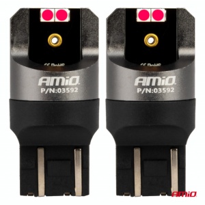 LED CANBUS PRO 7443 W21/5W 4x3030 SMD ROSU 12/24V AMIO - Img 2