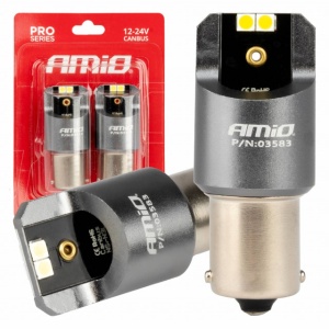 LED CANBUS PRO BA15S P21W 4x3030 SMD ALB 12/24V AMIO