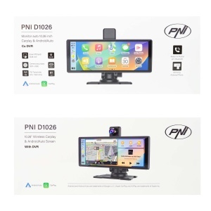 Monitor auto cu DVR PNI D1026 10.26 inch, wireless Carplay, navigatie, muzica, handsfree, bluetooth, FM transmitter - Img 3