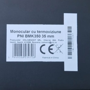 Monocular cu termoviziune PNI BMK350 35 mm, IP67, acumulator 3400 mAh, zoom digital 4X, zoom optic 12X - Img 2