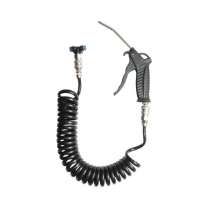 Pistol suflat aer comprimat cu duza 120mm, furtun spiralat PU 5m si mufa rapida T