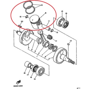 Piston scuter 2T 125cc Yamaha DT 56.5mm (h 66mm) - Img 4