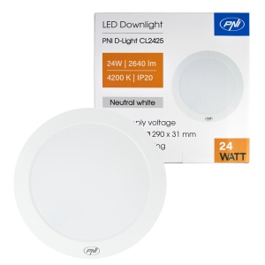 Plafoniera LED PNI D-Light CL2425 24W, rotunda 29 cm, 4200K, alimentare 230V, 2640 lm, alb neutru - Img 2