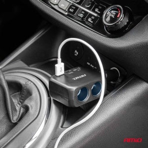 Priză brichetă cu încărcător 2x USB A 1x USB C 12/24V 100W 180° - Img 6