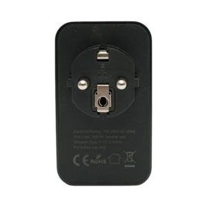 Priza inteligenta smart Wi-Fi neagra 100-240V, 16A, 3680W, 2 porturi USB A+C 5V, aplicatie Tuya Smart Life, compatibila Alexa si Google Home - Img 4